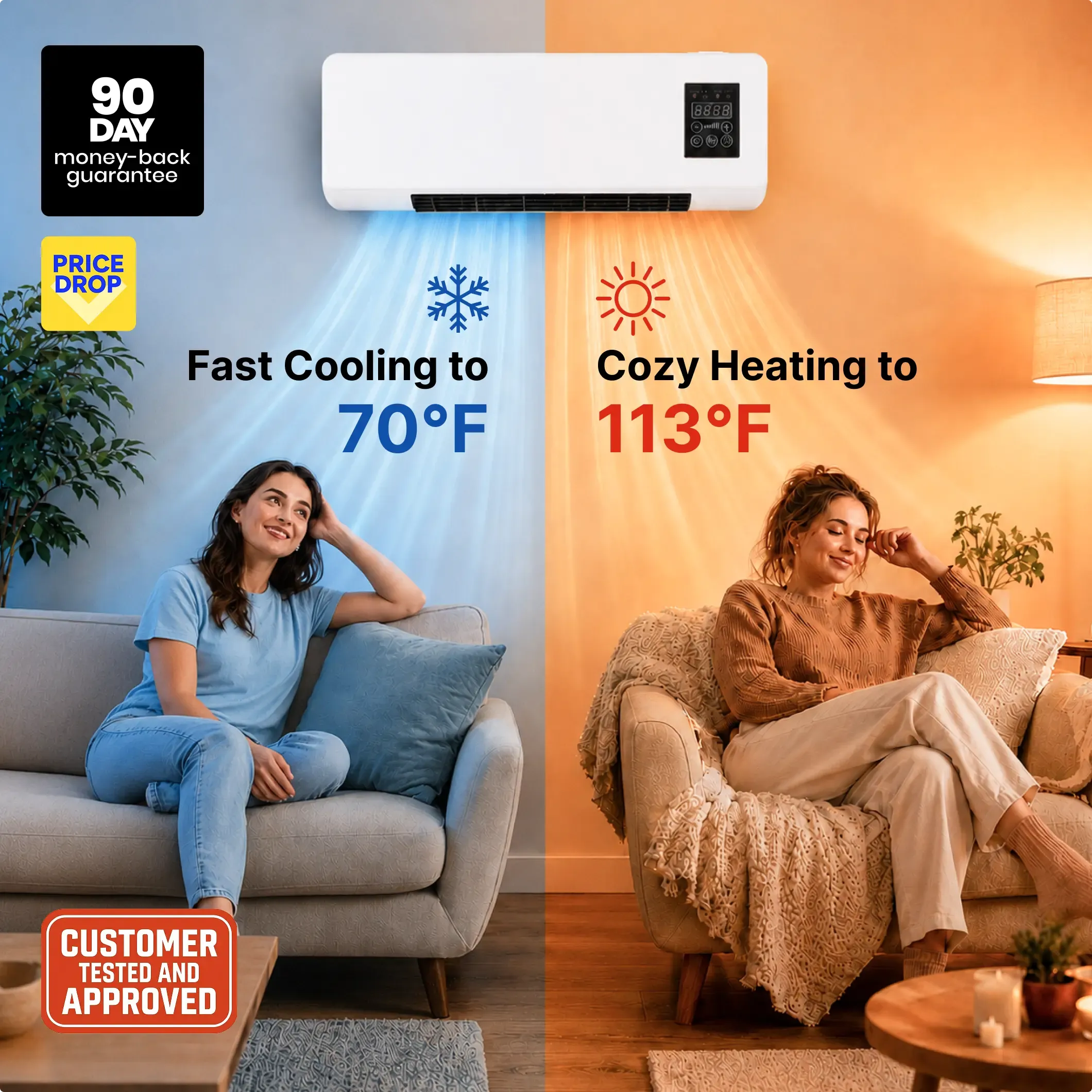 CoolCove portable air conditioner — cools and heats without installation